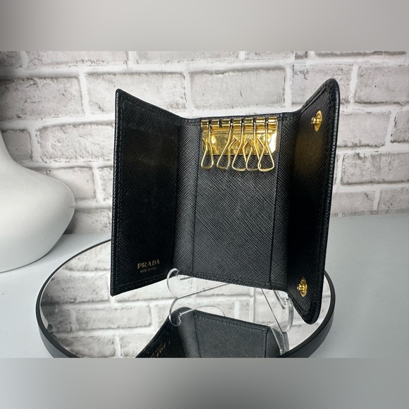 PRADA Saffiano leather black Long Wallet & key case wallet Set of 2 pieces. - Picture 10 of 17